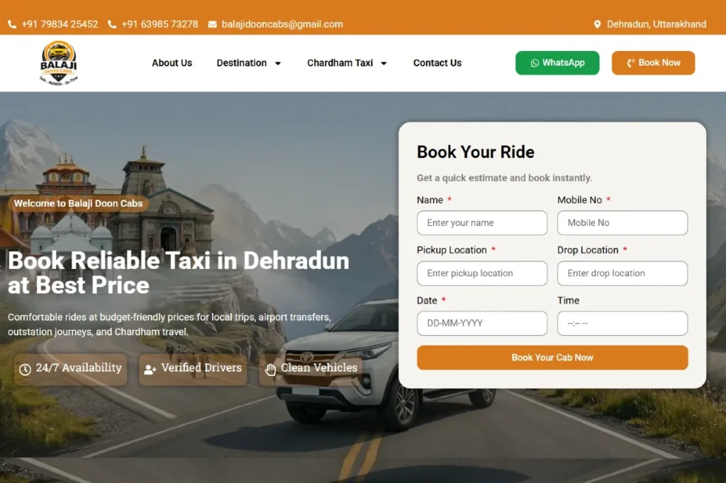 Balaji Taxi Service_Developed by Thrusture