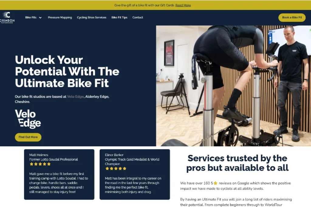 Professional bike fitting